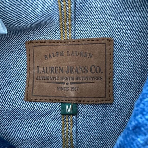 VTG Ralph Lauren Jeans Co Jacket Blue Chore Trucker 90s Barn Medium - Picture 3 of 11